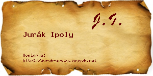 Jurák Ipoly névjegykártya